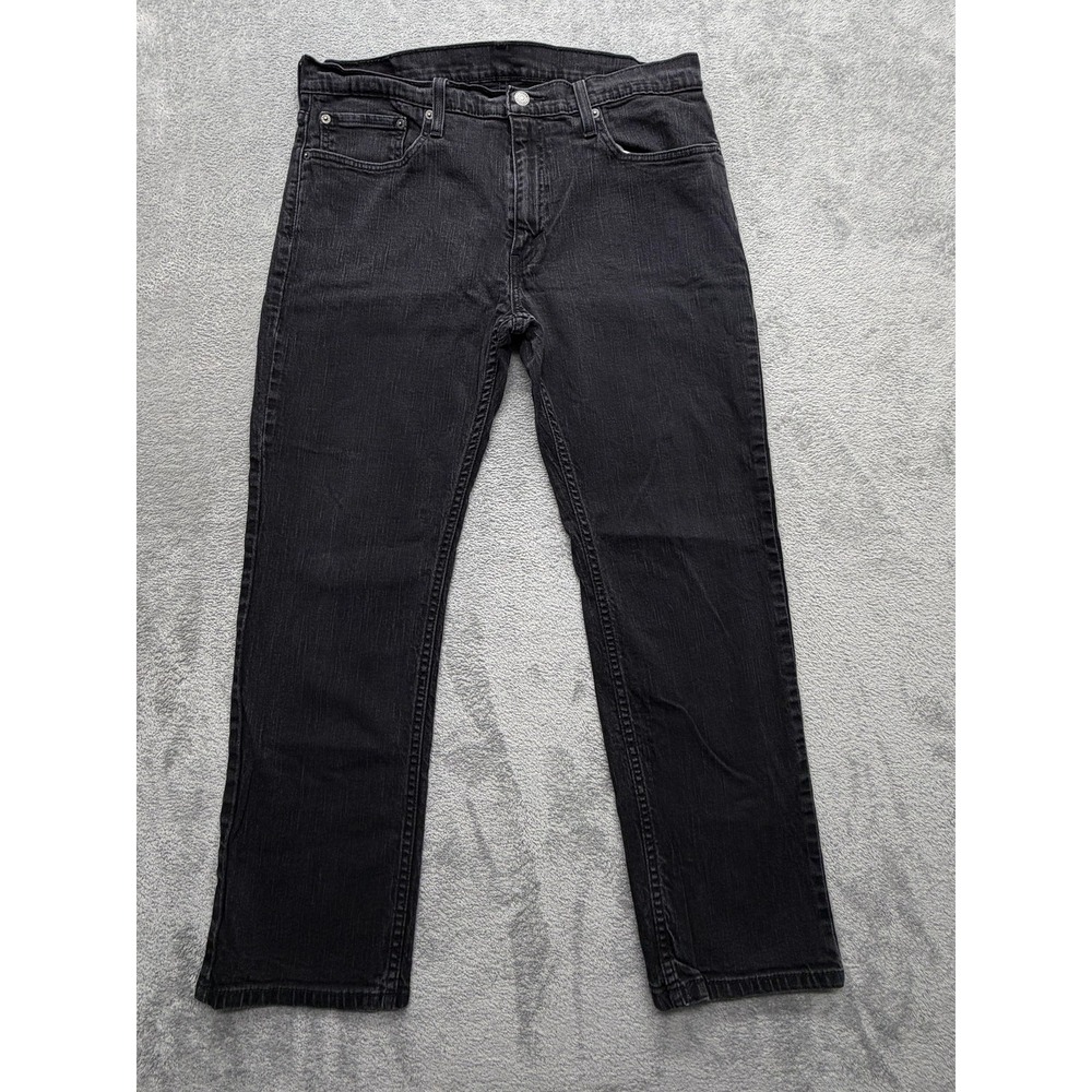 Levis 559 Jeans Mens Measured 36x28 Black Straight Relaxed Denim‎ Zip Fly